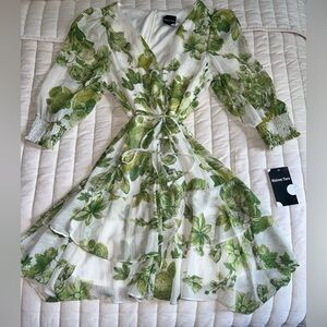 Maison Tara Cream Asymmetrical Wrap Sundress